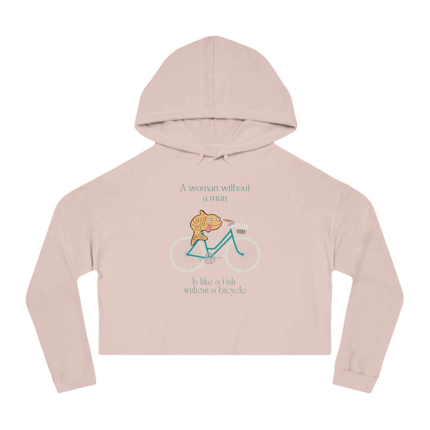 Fish Without a Bicycle Cropped Hooded Sweatshirt