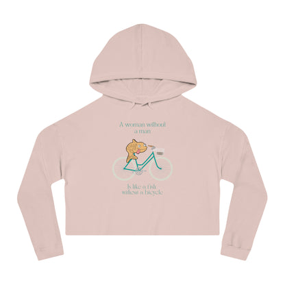 Fish Without a Bicycle Cropped Hooded Sweatshirt