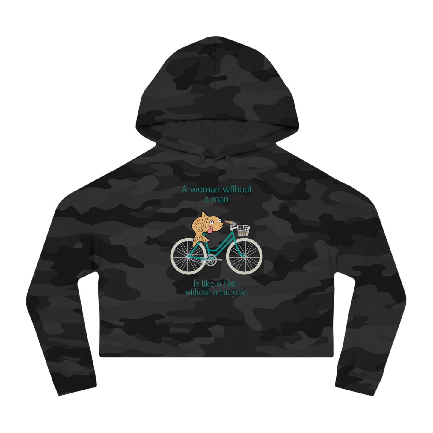 Fish Without a Bicycle Cropped Hooded Sweatshirt