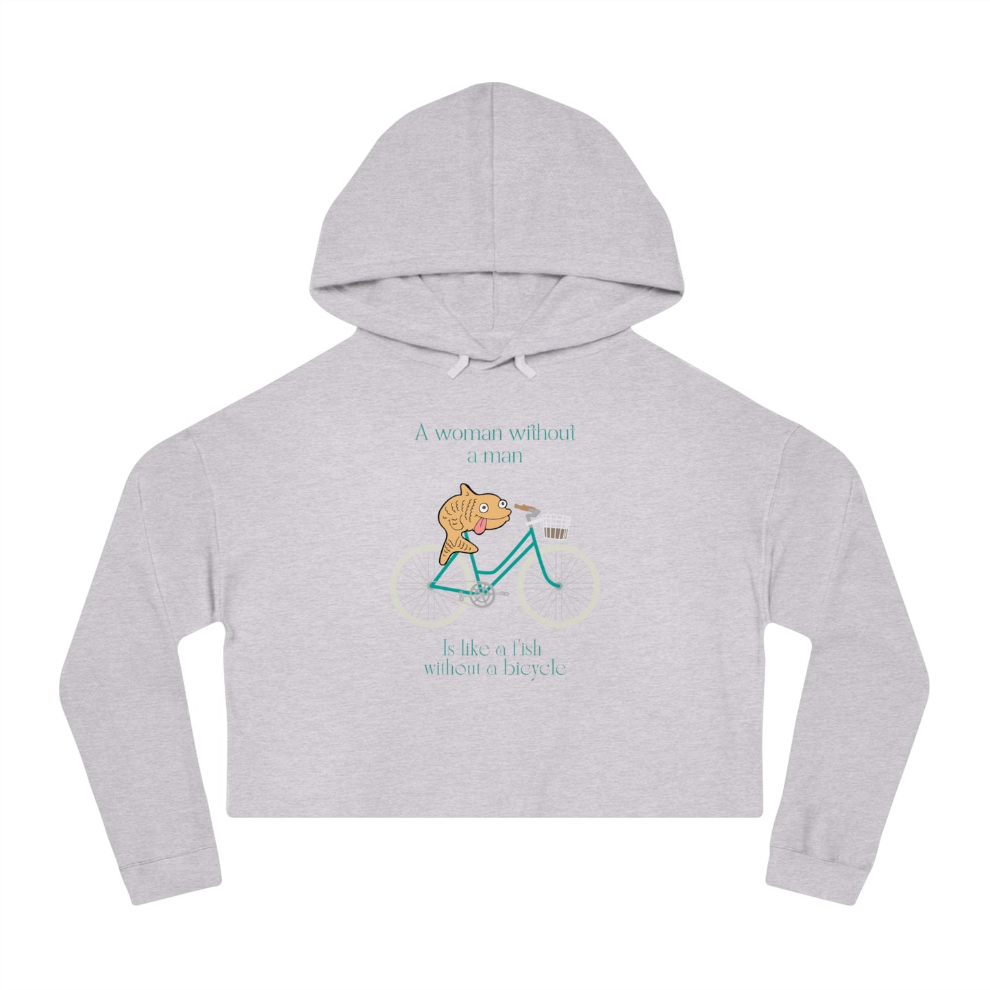 Fish Without a Bicycle Cropped Hooded Sweatshirt