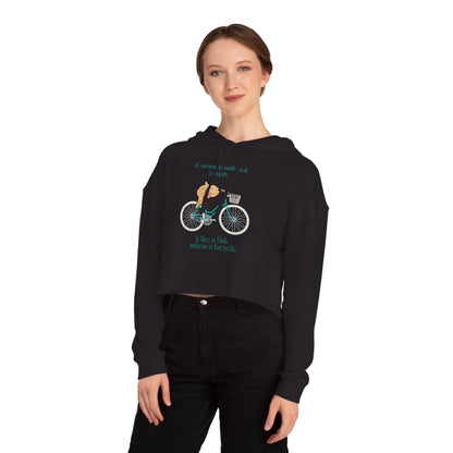 Fish Without a Bicycle Cropped Hooded Sweatshirt