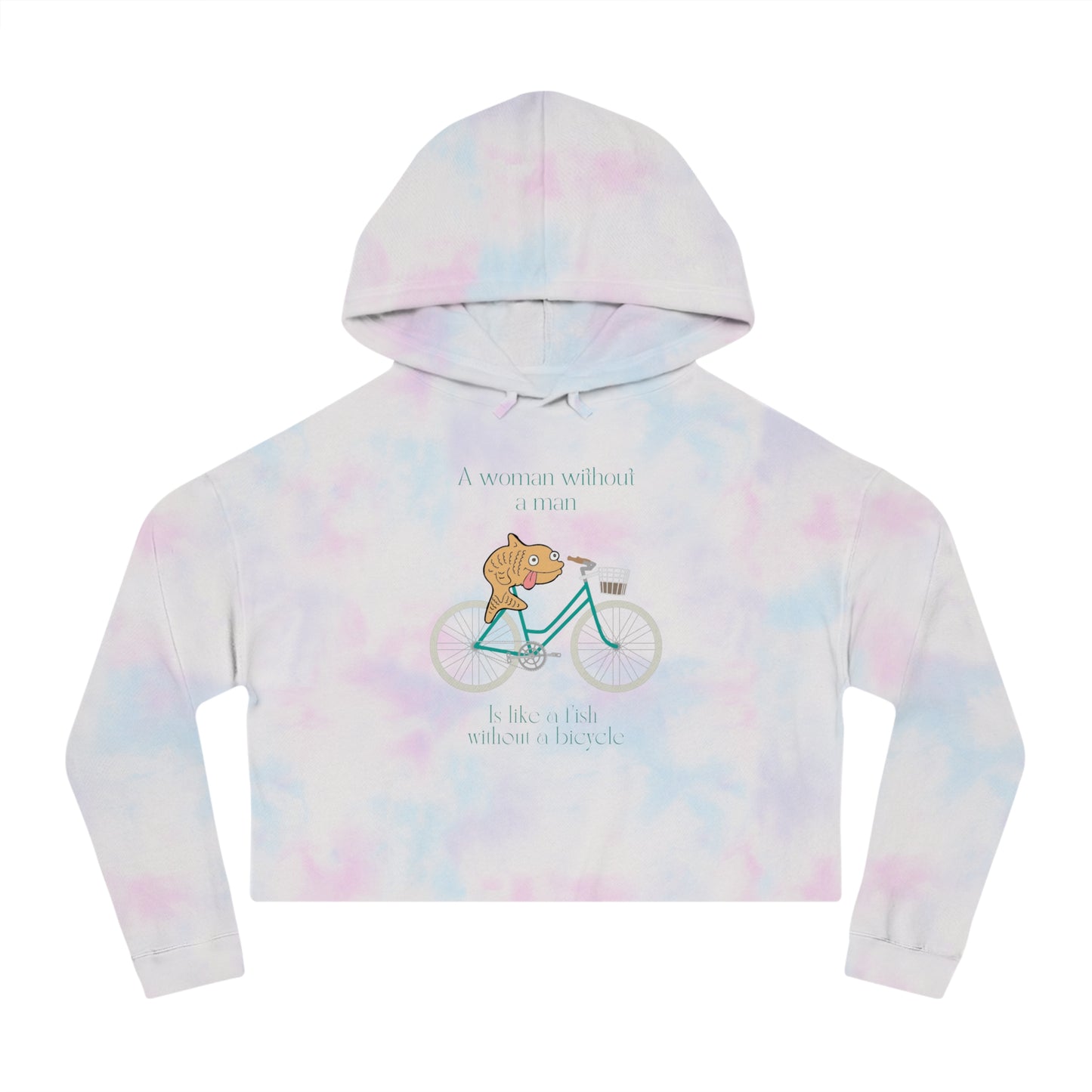 Fish Without a Bicycle Cropped Hooded Sweatshirt