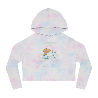 Fish Without a Bicycle Cropped Hooded Sweatshirt