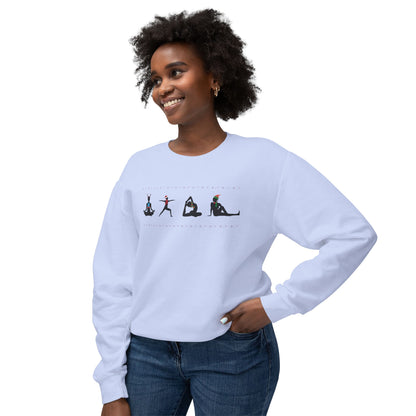 Yoga Xmas Unisex Lightweight Crewneck Sweatshirt