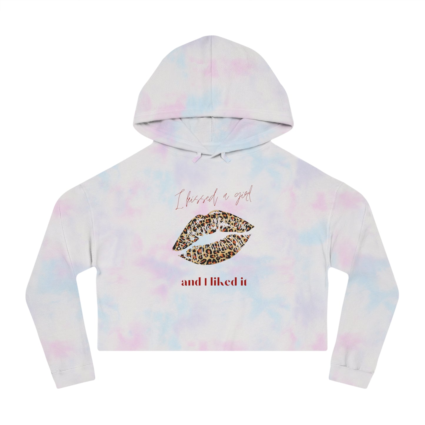 Leopard Kiss Cropped Hooded Sweatshirt