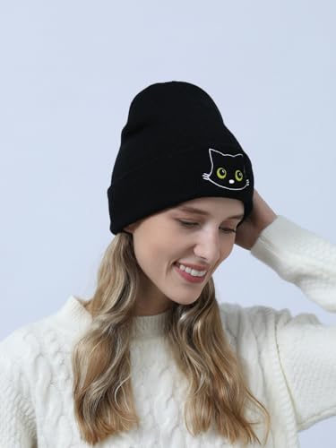 Cute Cat Beanie Knitted Hats for Women Girls