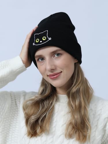 Cute Cat Beanie Knitted Hats for Women Girls