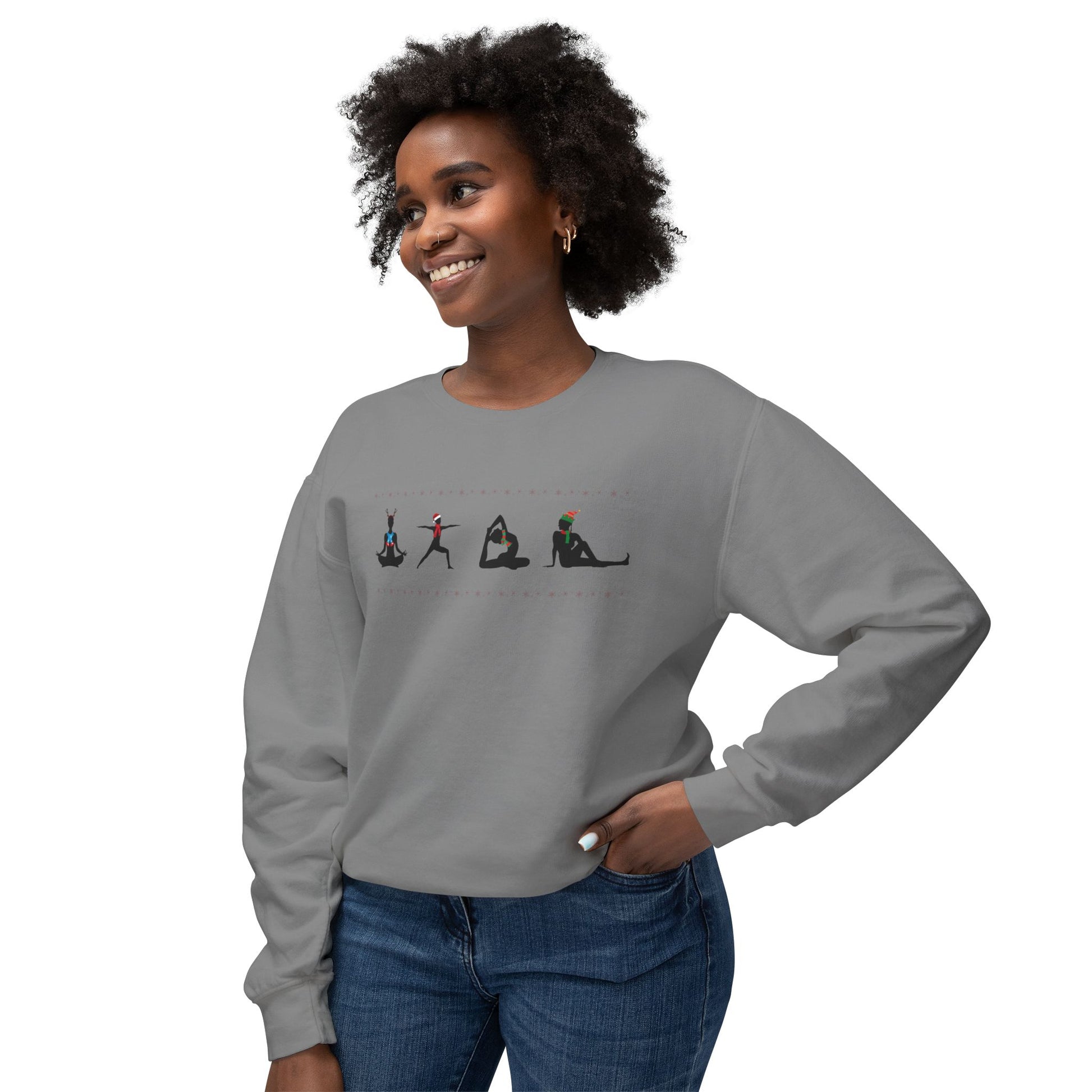 Yoga Xmas Unisex Lightweight Crewneck Sweatshirt