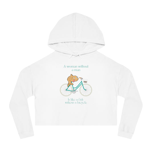 Fish Without a Bicycle Cropped Hooded Sweatshirt