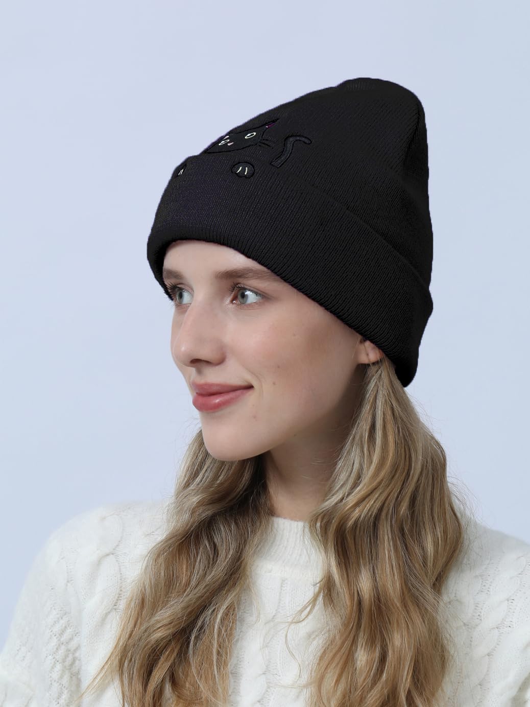 Cute Cat Beanie Knitted Hats for Women Girls