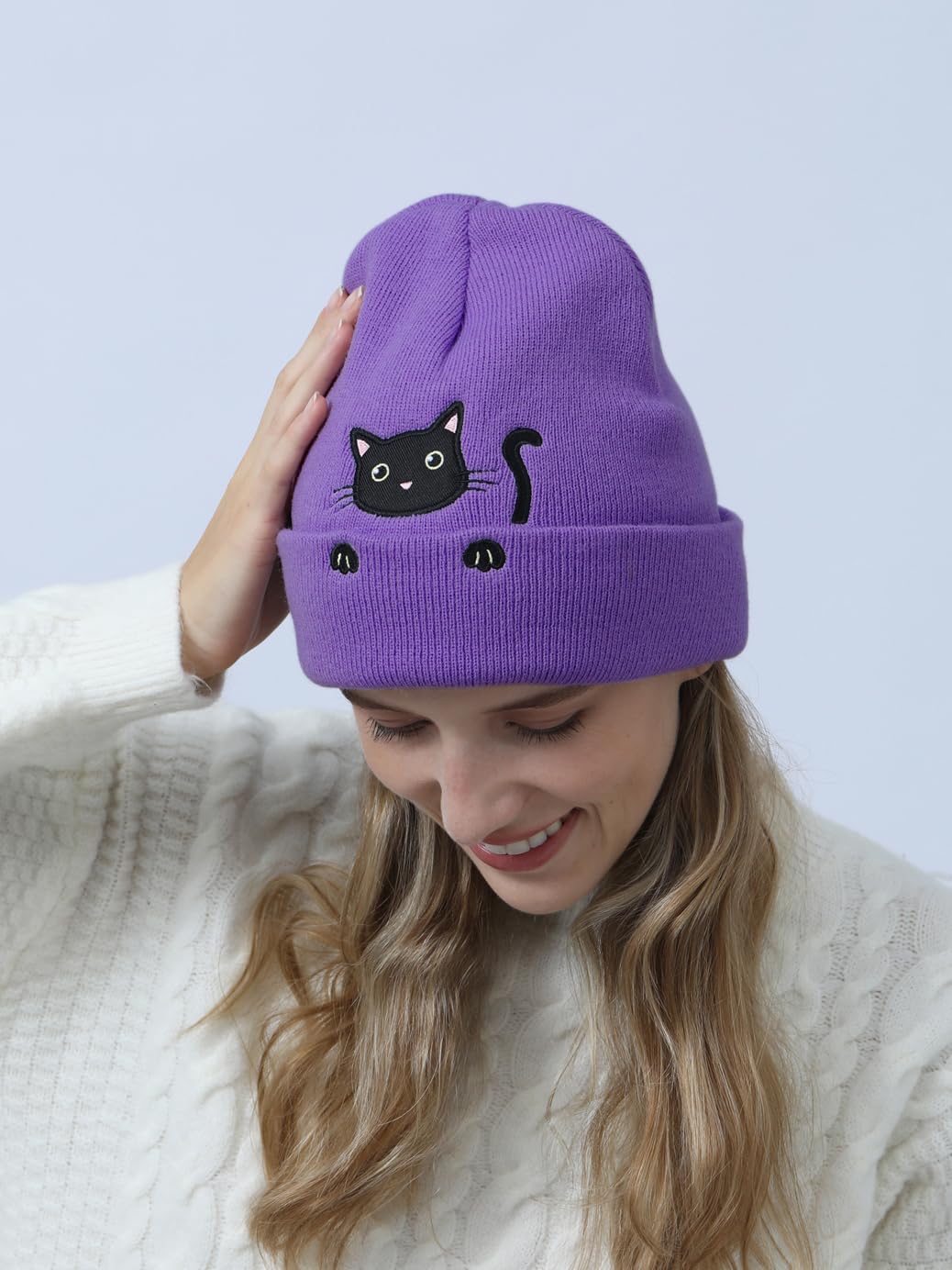 Cute Cat Beanie Knitted Hats for Women Girls