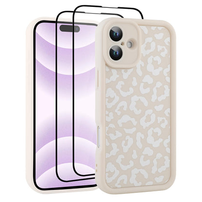 Cheetah Print Compatible with iPhone 14 Case, Shockproof Soft TPU Protective Case for Women Girls, Slim Anti Scratch Leopard Case for iPhone 14 6.1 Inch,White