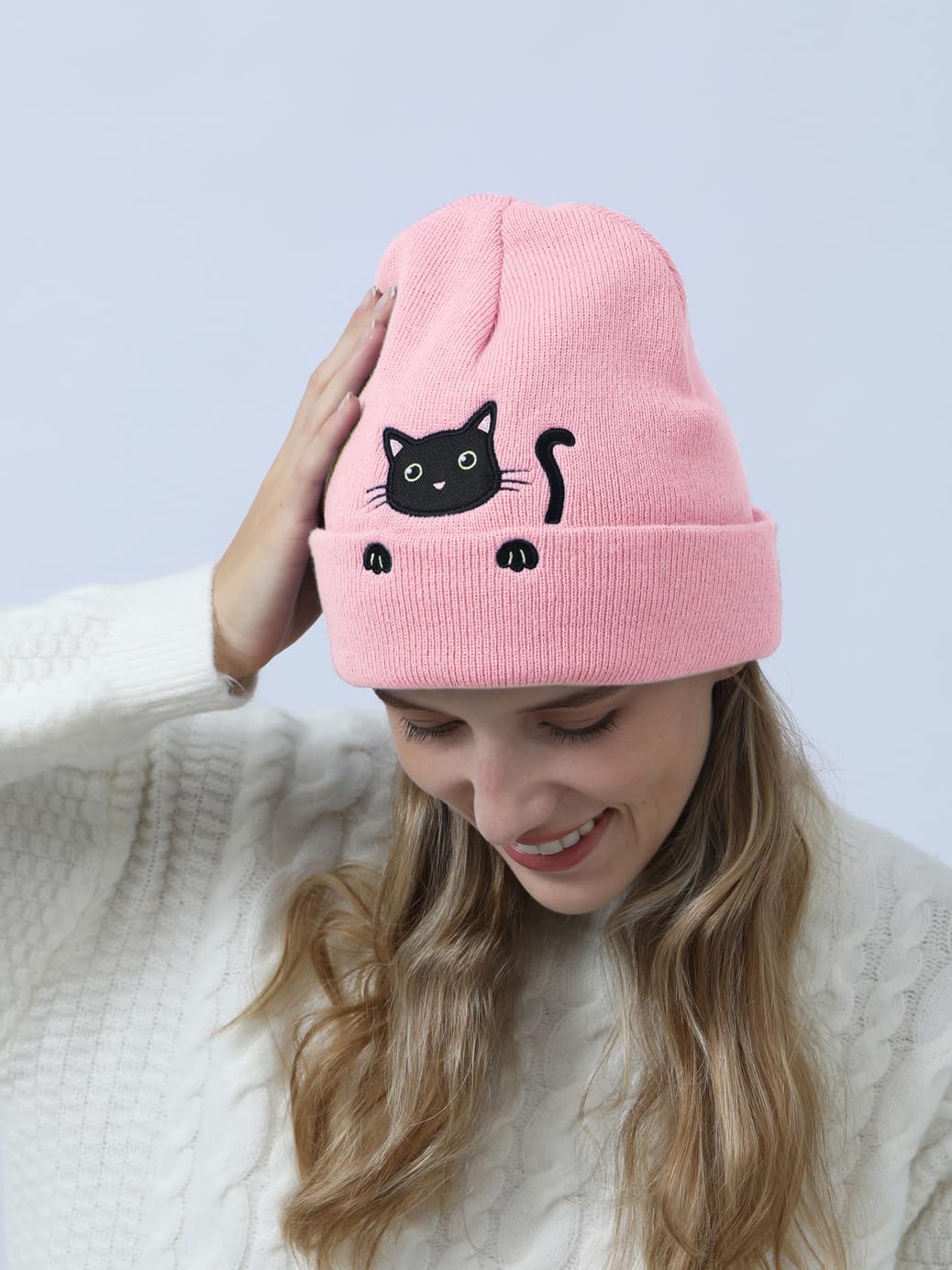 Cute Cat Beanie Knitted Hats for Women Girls