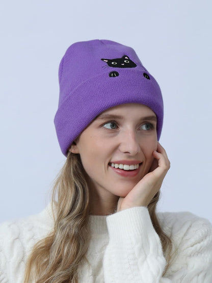 Cute Cat Beanie Knitted Hats for Women Girls