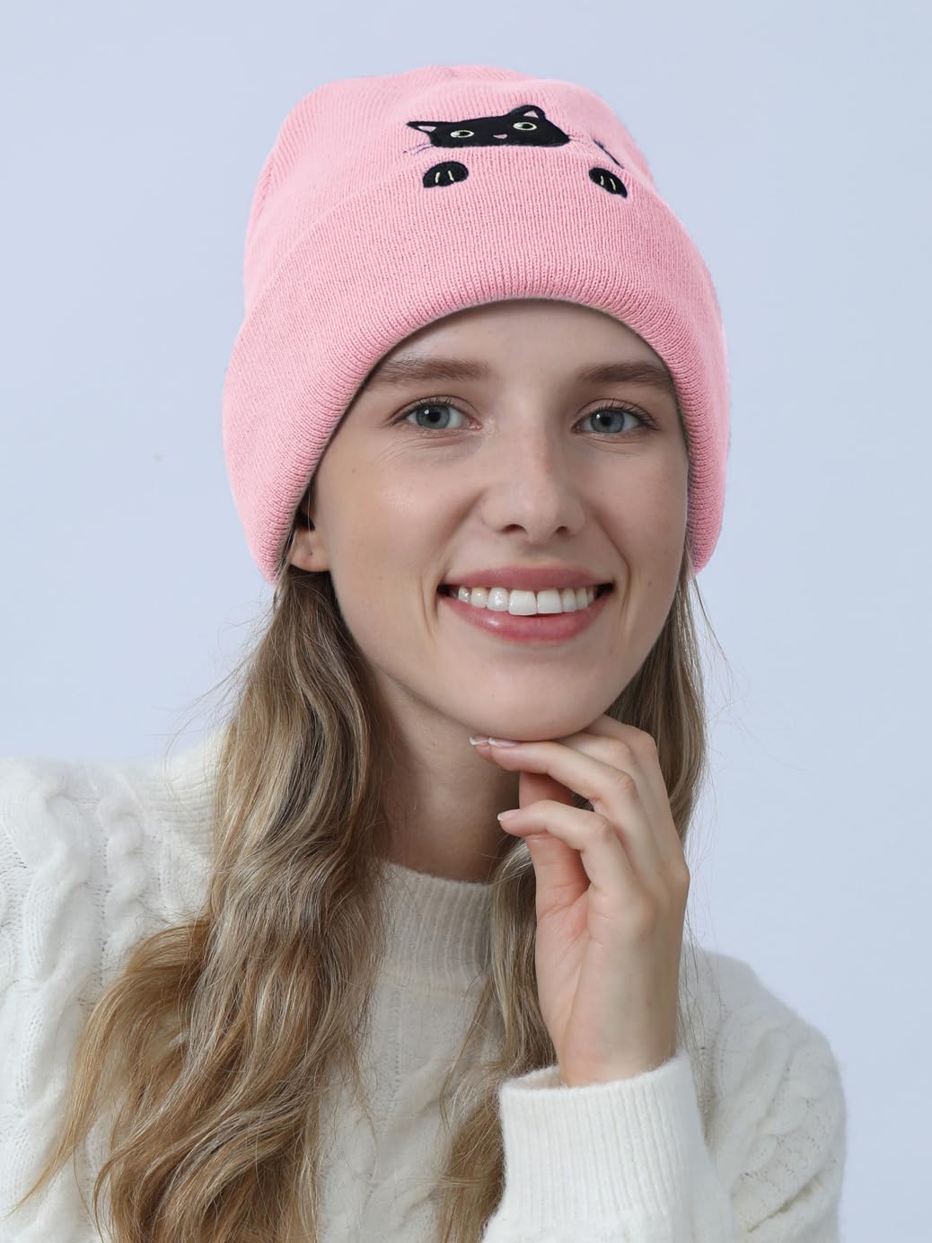 Cute Cat Beanie Knitted Hats for Women Girls