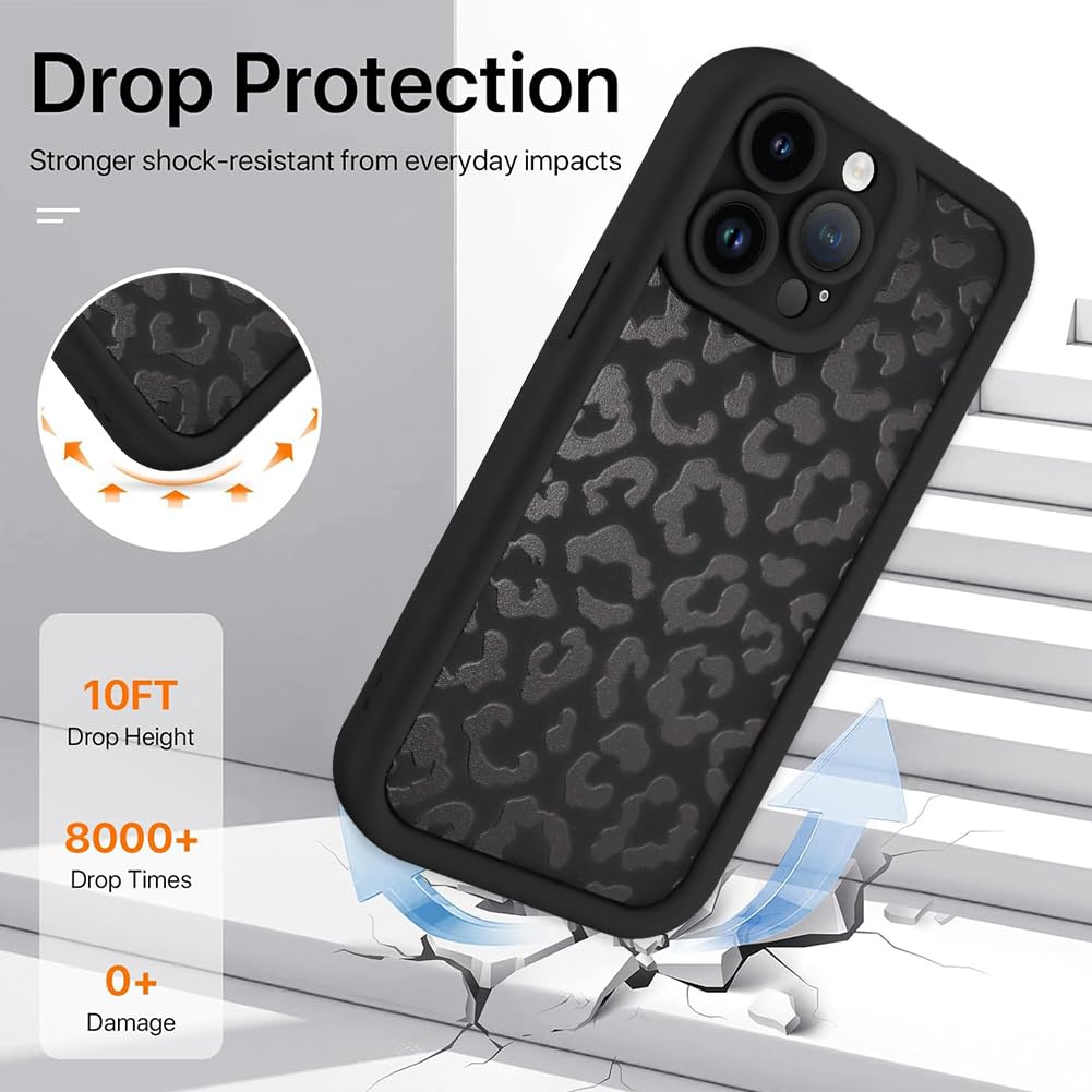 Cheetah Print Compatible with iPhone 14 Case, Shockproof Soft TPU Protective Case for Women Girls, Slim Anti Scratch Leopard Case for iPhone 14 6.1 Inch,White