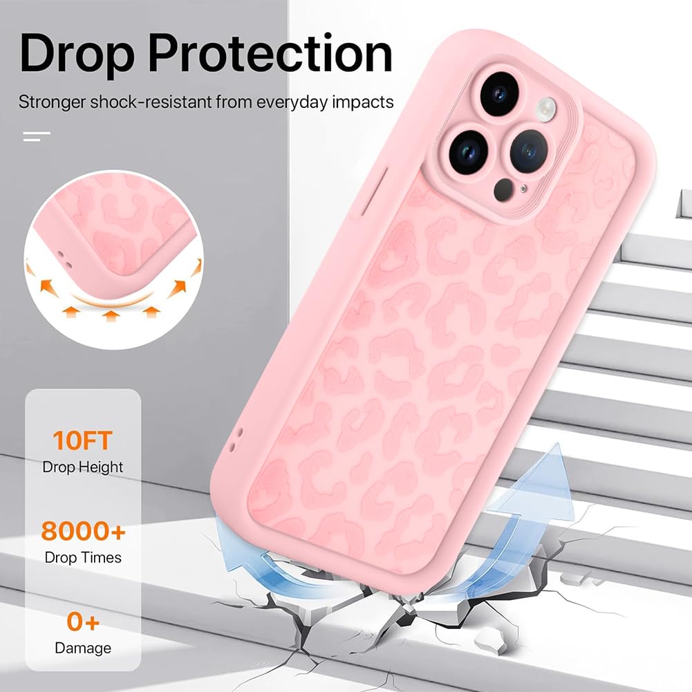 Cheetah Print Compatible with iPhone 14 Case, Shockproof Soft TPU Protective Case for Women Girls, Slim Anti Scratch Leopard Case for iPhone 14 6.1 Inch,White