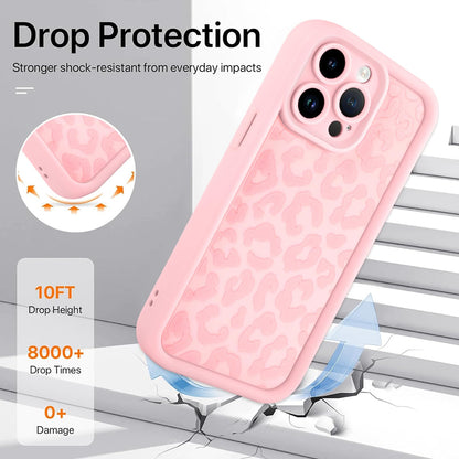 Cheetah Print Compatible with iPhone 14 Case, Shockproof Soft TPU Protective Case for Women Girls, Slim Anti Scratch Leopard Case for iPhone 14 6.1 Inch,White