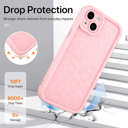 Cheetah Print Compatible with iPhone 14 Case, Shockproof Soft TPU Protective Case for Women Girls, Slim Anti Scratch Leopard Case for iPhone 14 6.1 Inch,White