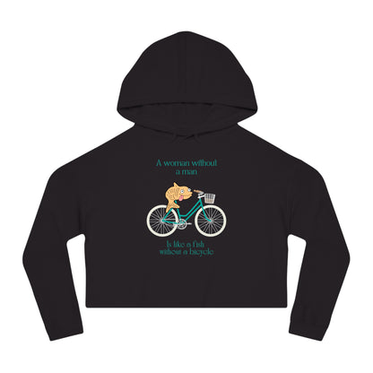 Fish Without a Bicycle Cropped Hooded Sweatshirt