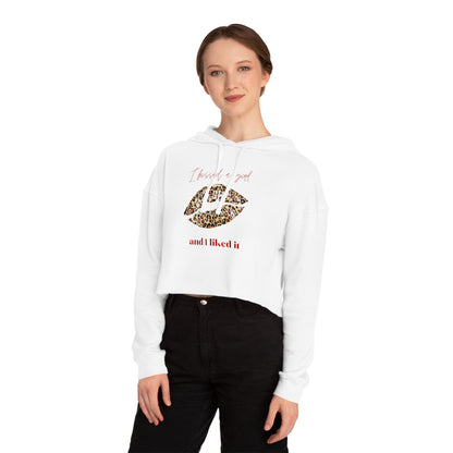 Leopard Kiss Cropped Hooded Sweatshirt